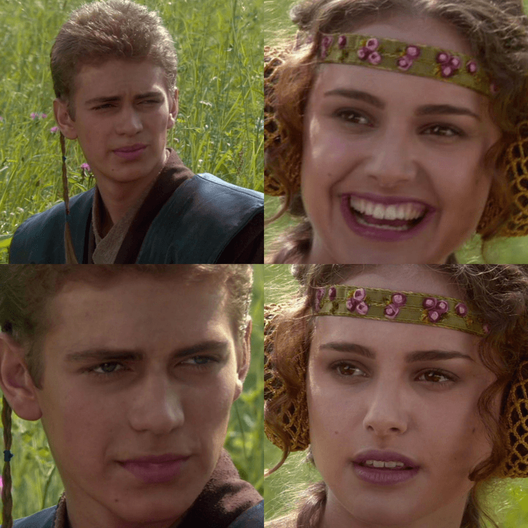 Anakin Padme 4 Panel meme template - Click to create your own meme